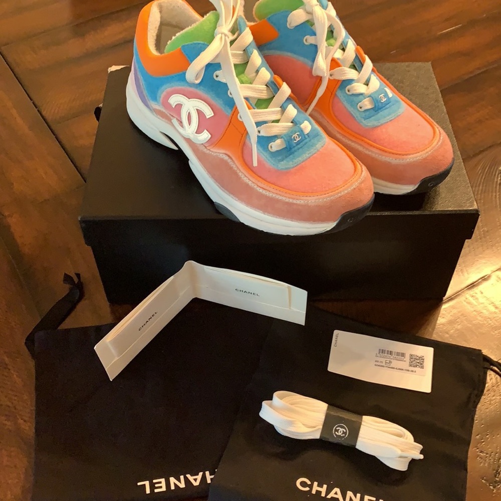 CHANEL Multi Colored CC Sneakers